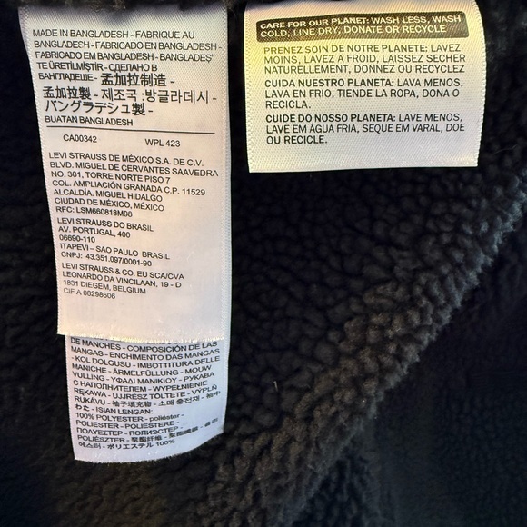 LEVI BLACK SHERPA TRUCKER JACKET - Picture 5 of 6